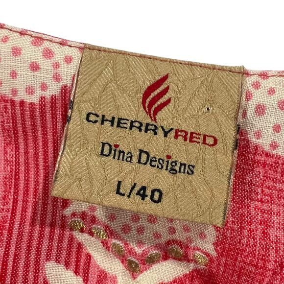 CherryRed Dina Designs Coral Pink Embellished Tunic Dress L40 - Picture 9 of 9